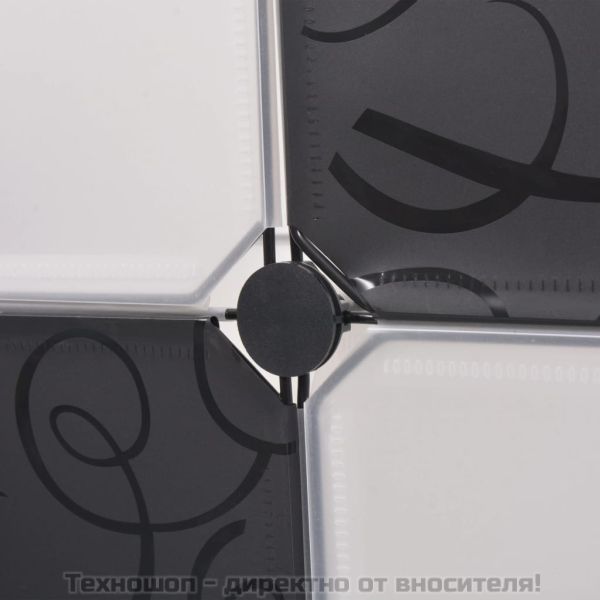 Шкаф за съхранение, на кубове, 9 отделения, чернобял