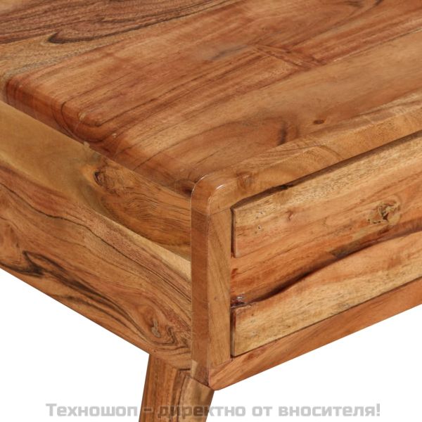 Маса за кафе, дървен масив, с резбовано чекмедже, 100x50x40 cм