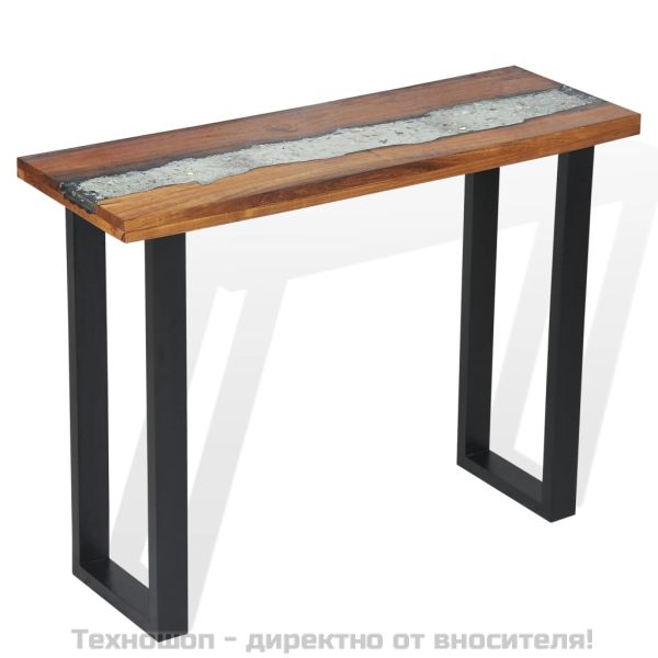 Конзолна маса, тиково дърво, 100x35x75 cм