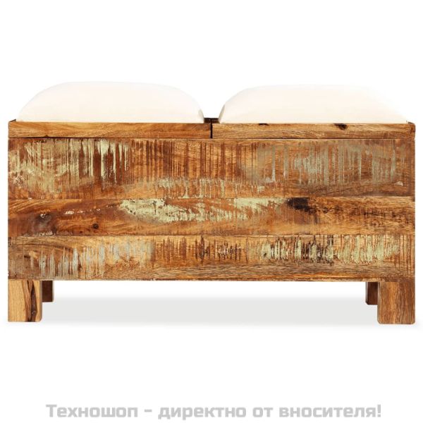Пейка за съхранение, регенерирано дърво масив, 80x40x40 см