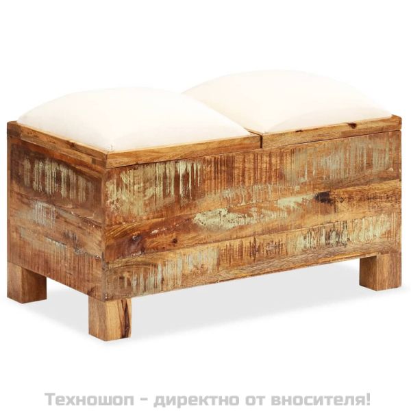 Пейка за съхранение, регенерирано дърво масив, 80x40x40 см