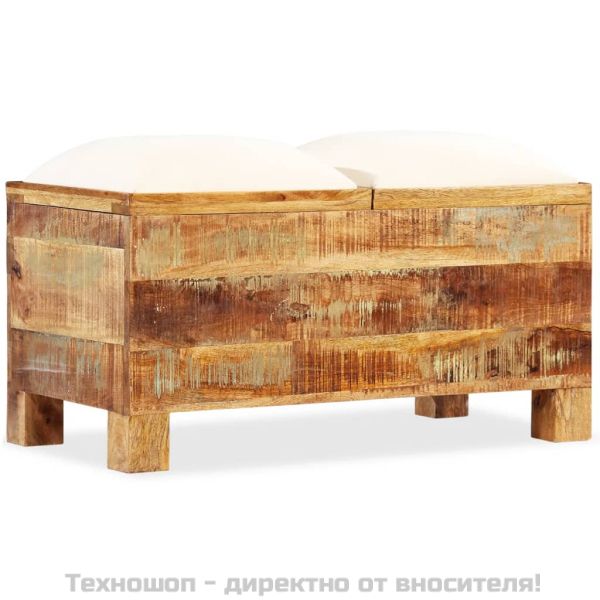 Пейка за съхранение, регенерирано дърво масив, 80x40x40 см