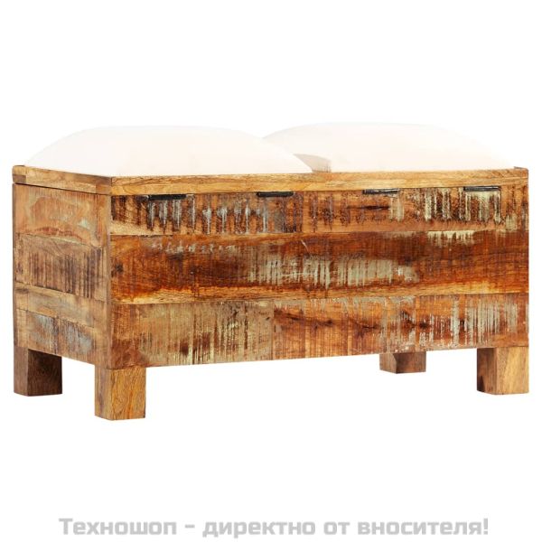 Пейка за съхранение, регенерирано дърво масив, 80x40x40 см