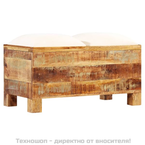 Пейка за съхранение, регенерирано дърво масив, 80x40x40 см