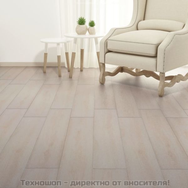 Несамозалепващи PVC подови дъски 5,26м² 2 мм дъб класически бял