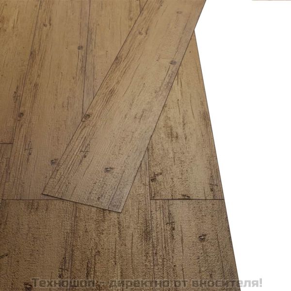 Самозалепващи подови дъски от PVC 5,02 м² 2 мм орехово кафяво