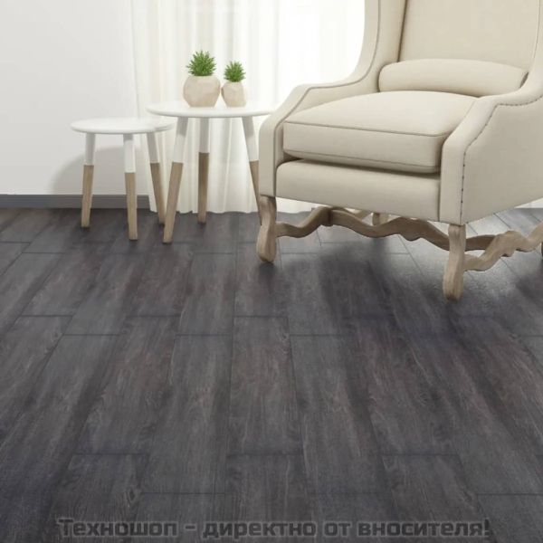 Самозалепващи подови дъски от PVC 5,02 м² 2 мм черно и бяло