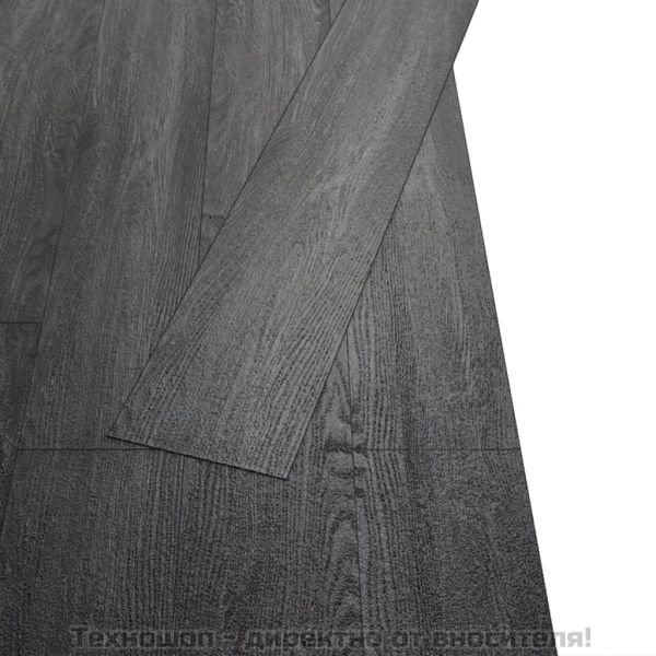 Самозалепващи подови дъски от PVC 5,02 м² 2 мм черно и бяло