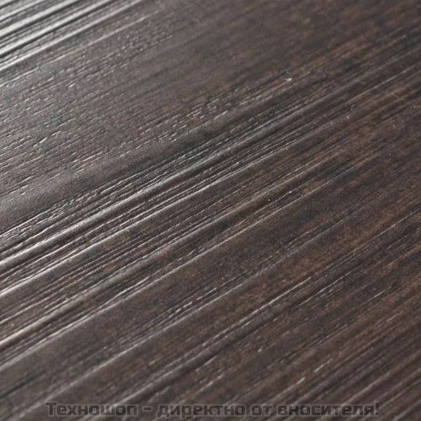 Самозалепващи подови дъски PVC 5,02 м² 2 мм тъмнокафяви