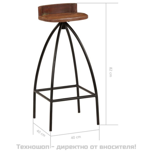 Бар табуретки, 2 бр, регенерирана дървесина масив