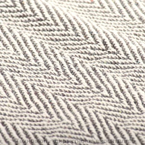 Декоративно одеяло, памук, рибена кост, 160x210 см, сиво