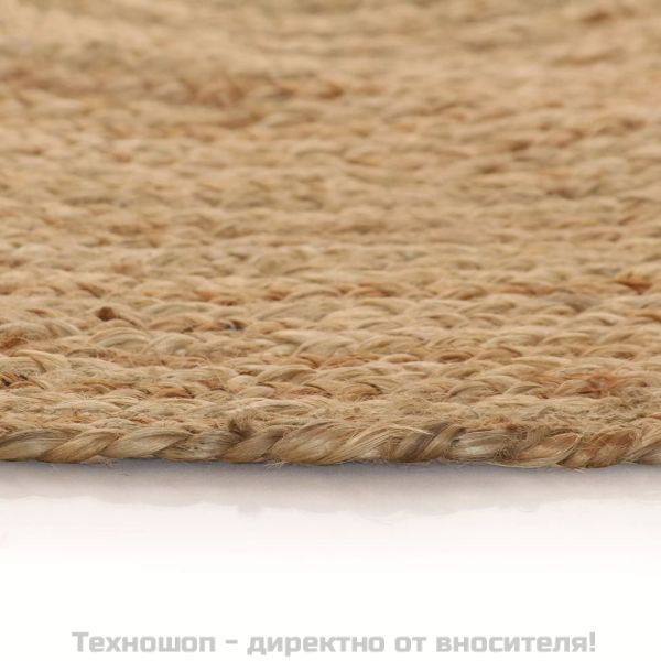 Плетен килим от юта, 120 см, кръгъл