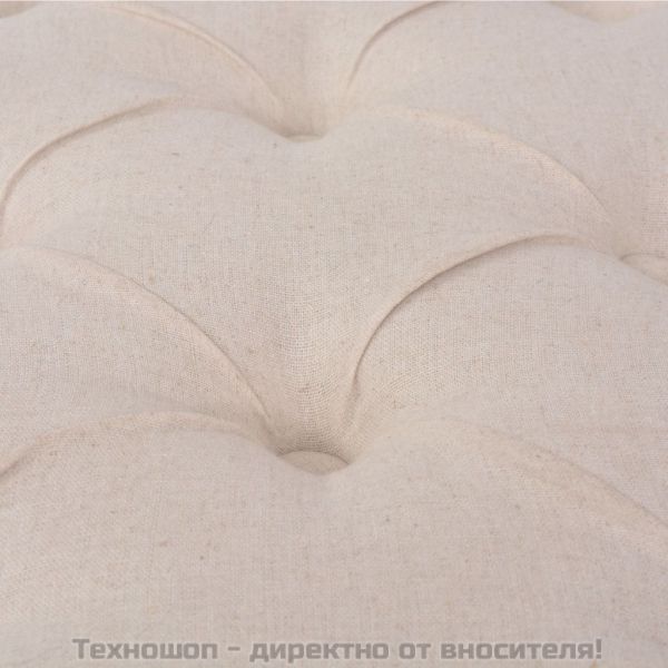 Пейка, лен и дървен масив, 110x38x48 см, кремавобяла