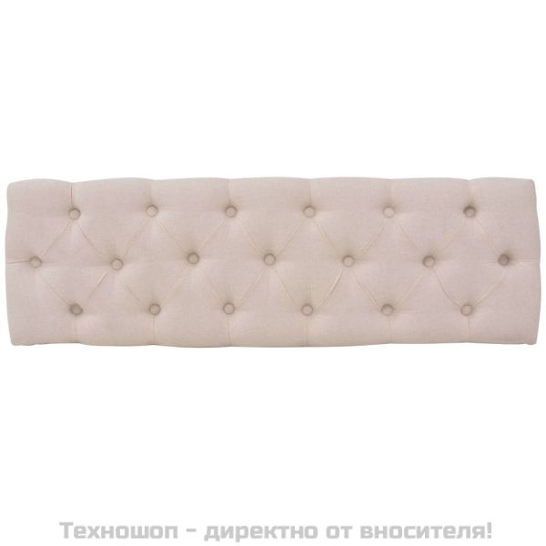 Пейка, лен и дървен масив, 110x38x48 см, кремавобяла