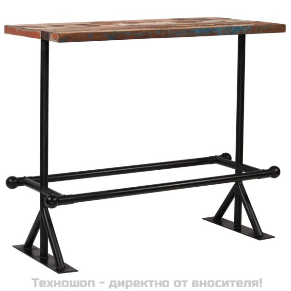 Бар комплект, 5 части, регенерирано дърво масив, многоцветен