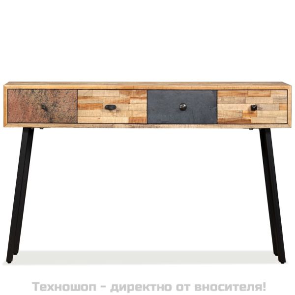 Конзолна маса, регенерирано тиково дърво масив, 120x30x76 cм