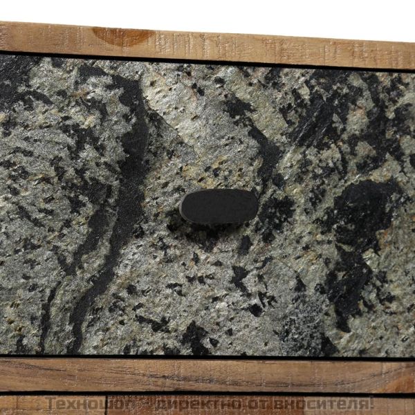 Страничен шкаф, 6 чекмеджета, регенериран тик масив, 70х30х76см