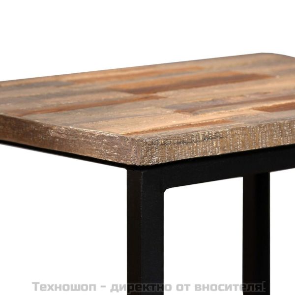 Комплект от 3 стифиращи кафе масички, регенериран тик масив