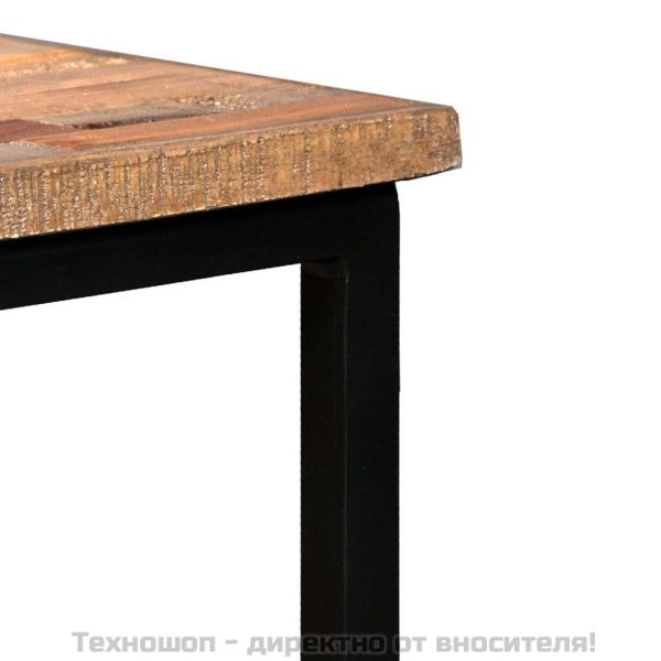 Комплект от 3 стифиращи кафе масички, регенериран тик масив