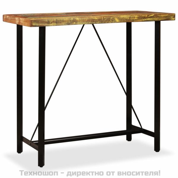 Бар маса, регенерирано дърво масив, 120x60x107 см
