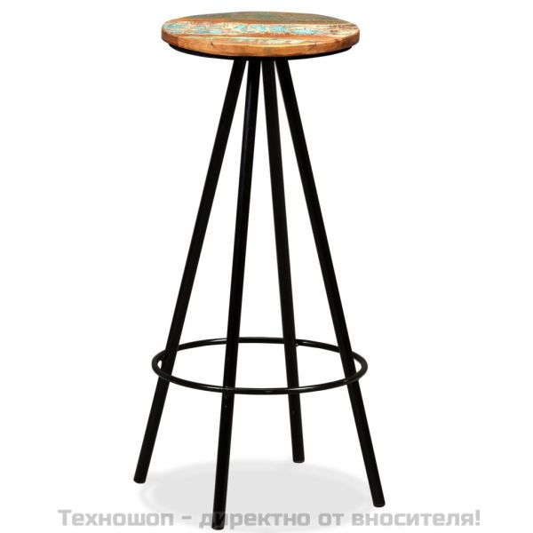 Бар табуретки, 2 бр, регенерирана дървесина масив