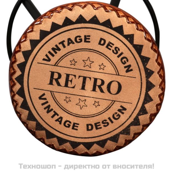 Бар табуретки, 2 бр, естествена кожа