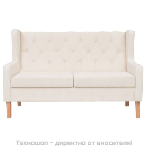 Двуместен диван, текстил, кремавобял