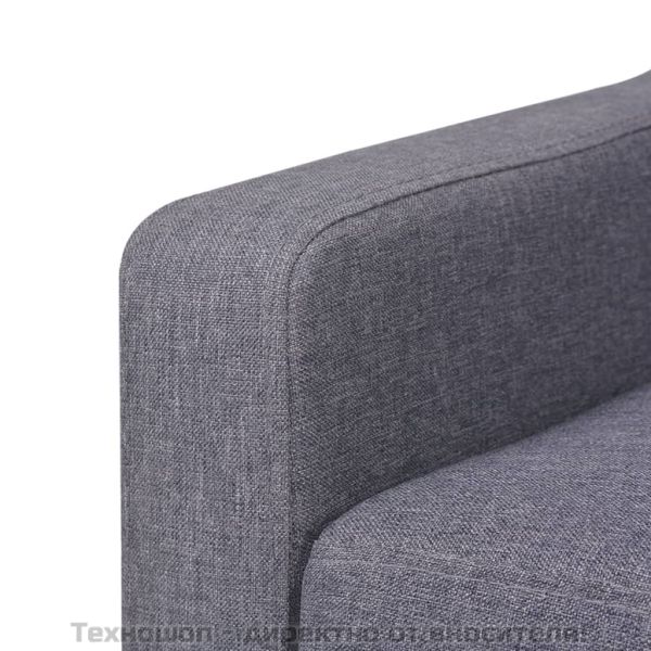 Триместен диван, текстил, сив