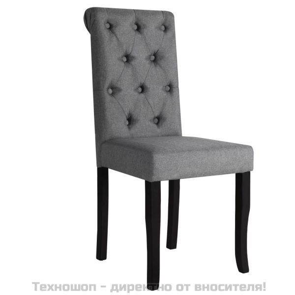Трапезни столове, 4 бр, тъмносиви, текстил