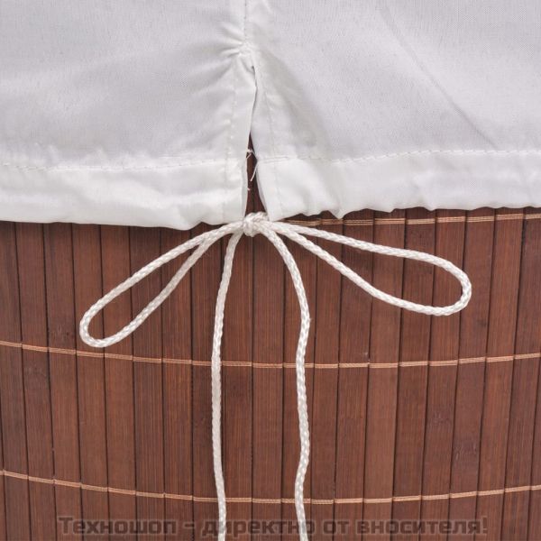 Бамбуков кош за пране, овален, кафяв