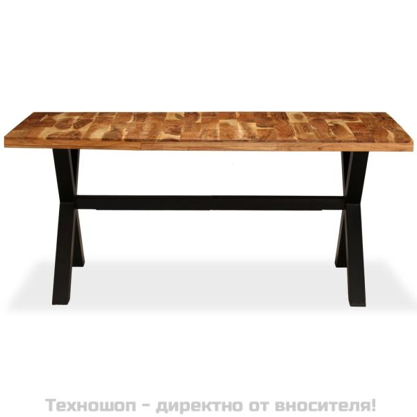 Трапезна маса, акациево и мангово дърво масив, 180x90x76 cм