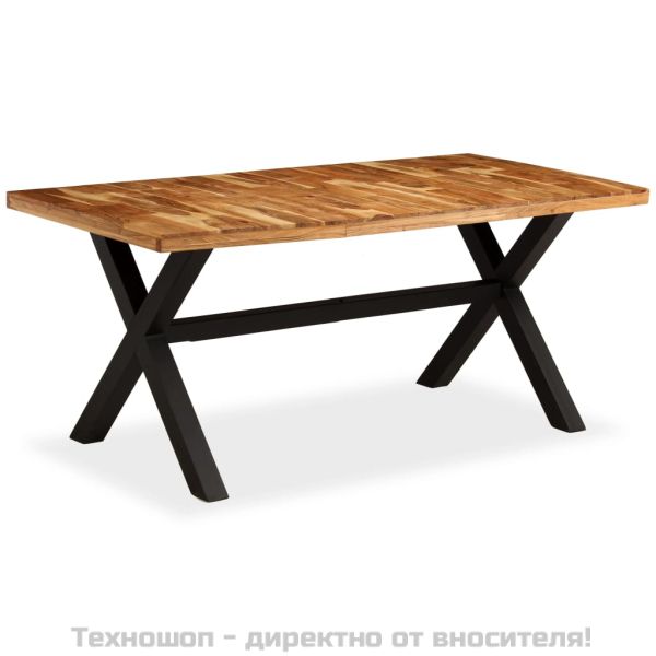 Трапезна маса, акациево и мангово дърво масив, 180x90x76 cм