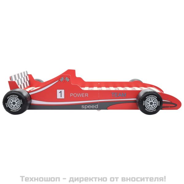 Детско легло състезателна кола, 90x200 cм, червено