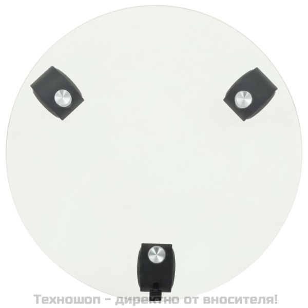 Цветарници на колелца, 2 бр, закалено стъкло, 28 см, кръгли