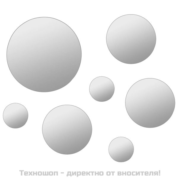 Комплект стенни огледала от 7 части, кръгли