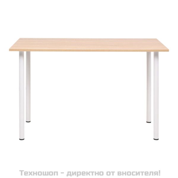 Трапезна маса, 120x60x73 см, дъб и бяло