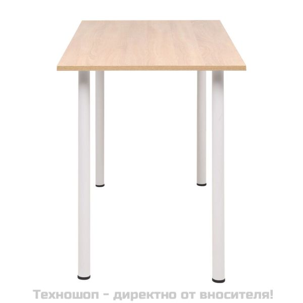 Трапезна маса, 120x60x73 см, дъб и бяло