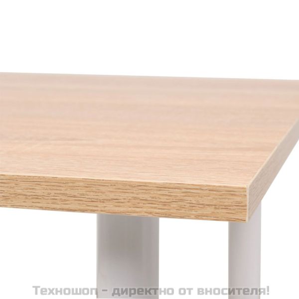 Трапезна маса, 120x60x73 см, дъб и бяло