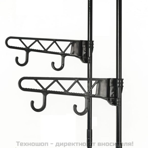 Стойка за дрехи, метал и нетъкан текстил, 55x28,5x175 см, черна