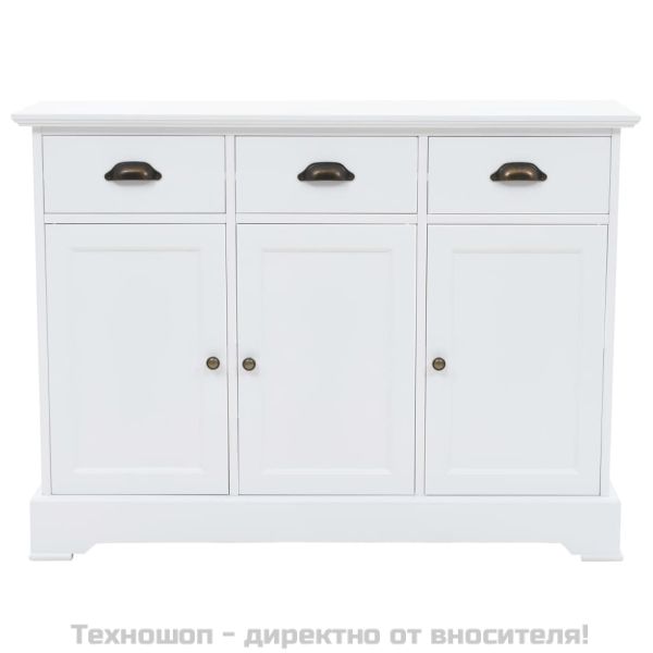 Бюфет с 3 врати, МДФ и борова дървесина, 105x35x77,5 см