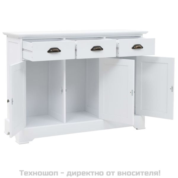 Бюфет с 3 врати, МДФ и борова дървесина, 105x35x77,5 см