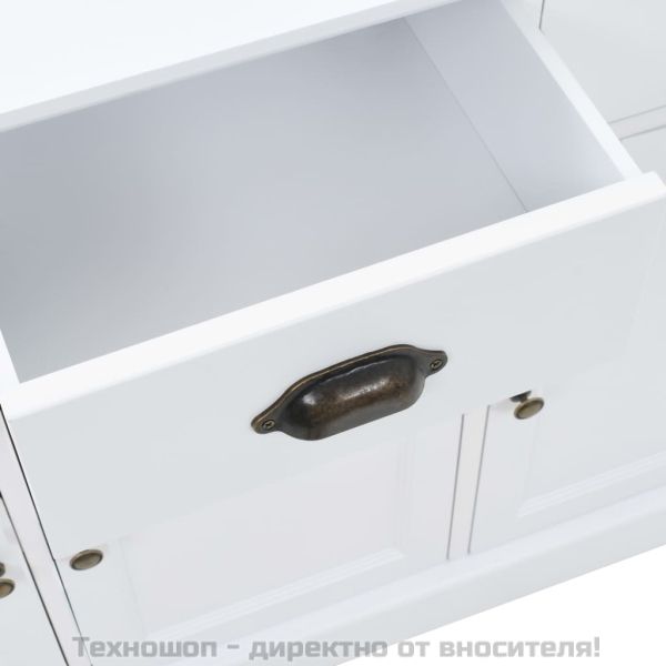 Бюфет с 3 врати, МДФ и борова дървесина, 105x35x77,5 см