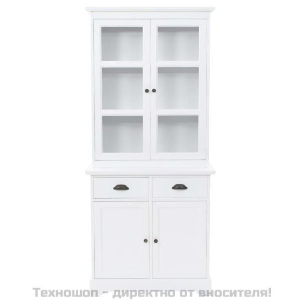 Бюфет с 4 врати, МДФ и борова дървесина, 80x40x180 см