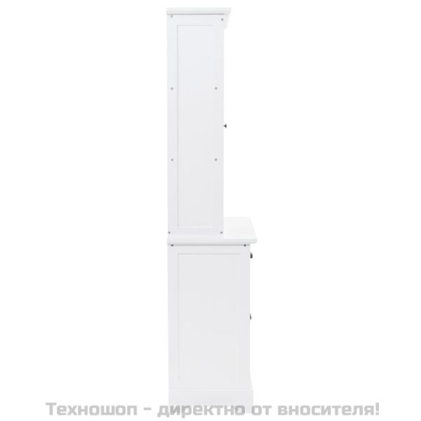 Бюфет с 4 врати, МДФ и борова дървесина, 80x40x180 см