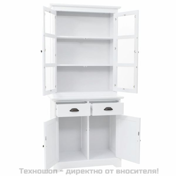 Бюфет с 4 врати, МДФ и борова дървесина, 80x40x180 см