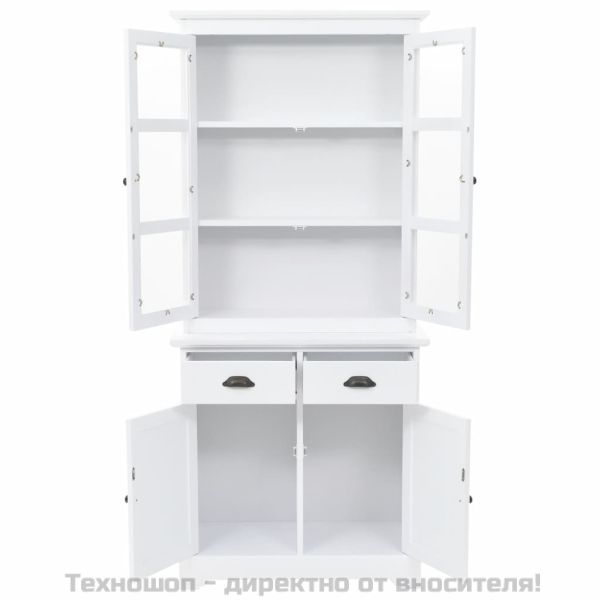 Бюфет с 4 врати, МДФ и борова дървесина, 80x40x180 см