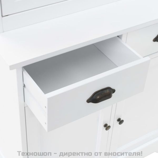 Бюфет с 4 врати, МДФ и борова дървесина, 80x40x180 см