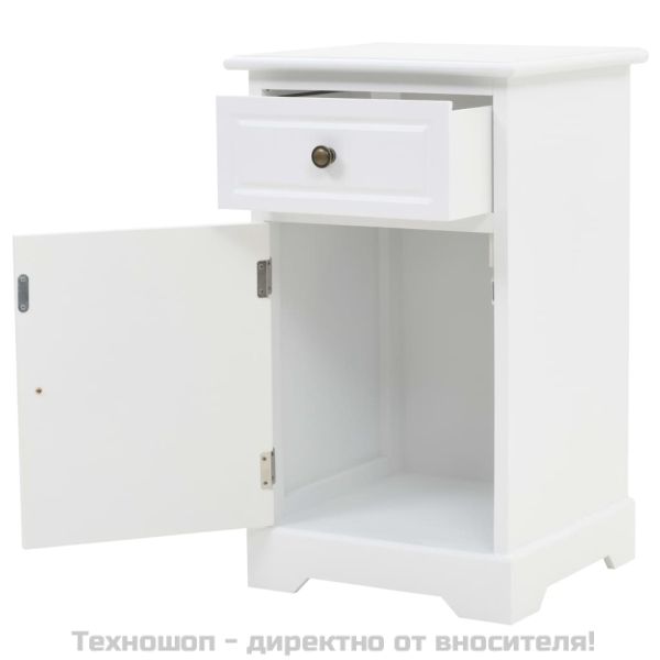 Нощно шкафче, МДФ и борова дървесина, 35x32x59 см