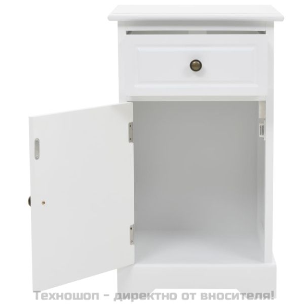 Нощно шкафче, МДФ и борова дървесина, 35x32x59 см