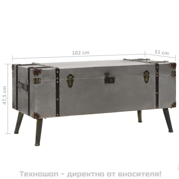 Маса за кафе, МДФ и алуминий, 102x51x47,5 см